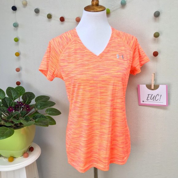 Hi-Vis UA Heatgear Short Sleeve Tech Sport Top - Picture 3 of 15